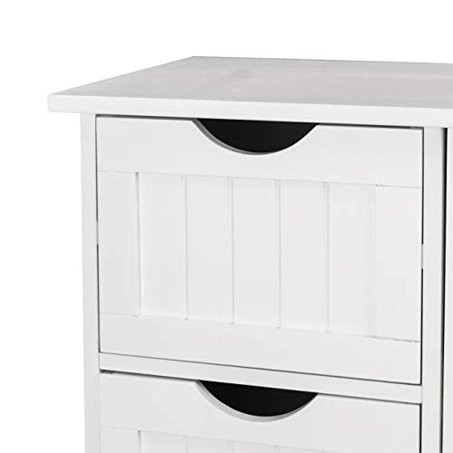 Home Furnishing Plaza Single Door Bathroom Storage Cabinet With 4 Drawers White Floor Cabinet Multifunctional Bathroom Storage Organizer Rack Stand 5 Home Furnishing Plaza Single Door Bathroom Storage Cabinet With 4 Drawers White Floor Cabinet Multifunctional Bathroom Storage Organizer Rack Stand - Image 3