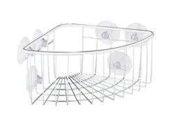 WENKO "Ragusa Extra High Corner Shelf, Silver