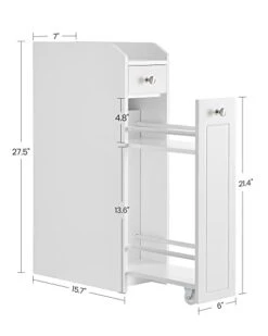 VASAGLE Small Bathroom Storage Cabinet, Slim Bathroom Storage Organizer, Toilet Paper Holder With Storage, Toilet Paper Storage Cabinet With Slide Out Drawers, For Small Spaces, White UBBC847P31 10 VASAGLE Small Bathroom Storage Cabinet, Slim Bathroom Storage Organizer, Toilet Paper Holder With Storage, Toilet Paper Storage Cabinet With Slide Out Drawers, For Small Spaces, White UBBC847P31 -Moen Shop 31UDgoHGieL