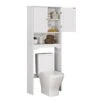 HOMEFORT Bathroom Cabinet, Louvre Étagere Over The Toilet Storage Cabinet, Freestanding Bathroom Spacesaver, Above Toilet Bathroom Shelf Organizer With Double Wood Doors And Adjustable Shelf(White) -Moen Shop 31VdhFoc4OL