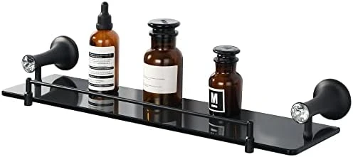 SAYAYO Floating Glass Shelves For Bathroom, 15 X 5 Inch Chrome Tempered Glass Shelf For Wall 1 Pack, Clear 14 SAYAYO Floating Glass Shelves For Bathroom, 15 X 5 Inch Chrome Tempered Glass Shelf For Wall 1 Pack, Clear - Image 12