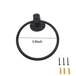 Industrial Towel Ring Rustic Pipe Hand Towel Holder Wall Mounted For Bathroom -Moen Shop 31XBC2Zu8wL