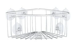 WENKO "Ragusa Extra High Corner Shelf, Silver -Moen Shop 31XGLVatutL