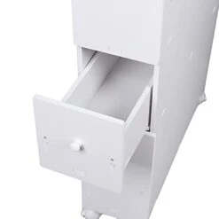DYRABREST Bathroom Storage Cabinet With 2 Drawers - 4 Layer Multifunctional White Narrow Toilet Organizer Floor Side Cabinet - Movable Receive Arrange Ark Space Saver 8 DYRABREST Bathroom Storage Cabinet With 2 Drawers - 4 Layer Multifunctional White Narrow Toilet Organizer Floor Side Cabinet - Movable Receive Arrange Ark Space Saver -Moen Shop 31Y8KUXrT6L