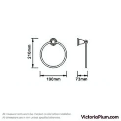 Bristan 1901 Towel Ring Brass - Chrome Plated