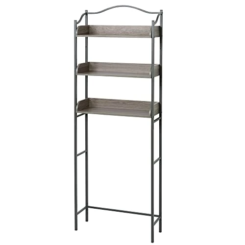 Zenna Home 3-Tier Over-The-Toilet Bathroom, Driftwood Gray/Pewter Spacesavers 5 Zenna Home 3-Tier Over-The-Toilet Bathroom, Driftwood Gray/Pewter Spacesavers - Image 3