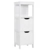 Topeakmart Bathroom Floor Cabinet With 2 Drawers, Free-Standing Side Storage Organizer With 1 Shelf, Wooden Multifunctional Rack Stand, White -Moen Shop 31ZhJdSqL4L