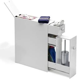 Small Bathroom Storage Cabinet, Free Standing Storage Cabinet With Slide Out Drawers, Narrow Floor Bathroom Organizer Next To Toilet, Bathroom Toilet Paper Holder, 19 X 6.5 X 23 Inches (Black)(White) -Moen Shop 31b4BQjklYL. AC