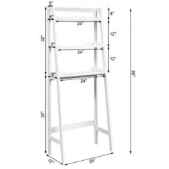 Tangkula Bathroom Space Saver, Over The Toilet Storage Rack, Free Standing 3-Shelf Bathroom Organizer, Multifunctional Bathroom Toilet Rack (White) -Moen Shop 31bsoJ3f8xL