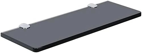 SAYAYO Floating Glass Shelves For Bathroom, 15 X 5 Inch Chrome Tempered Glass Shelf For Wall 1 Pack, Clear 10 SAYAYO Floating Glass Shelves For Bathroom, 15 X 5 Inch Chrome Tempered Glass Shelf For Wall 1 Pack, Clear - Image 8