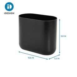 Design Slim Oval Plastic Waste Basket, The Cade Collection – 10.56” X 5.5” X 9.77”, Matte Black -Moen Shop 31cUVqHlWDL