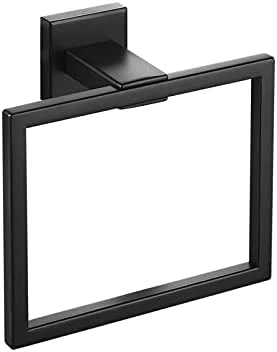 KES Bathroom Towel Ring SUS 304 Stainless Steel Shower Towel Hanger Holder Modern Square Style Wall Mount Matte Black Finish, A2480-BK 8 KES Bathroom Towel Ring SUS 304 Stainless Steel Shower Towel Hanger Holder Modern Square Style Wall Mount Matte Black Finish, A2480-BK - Image 6