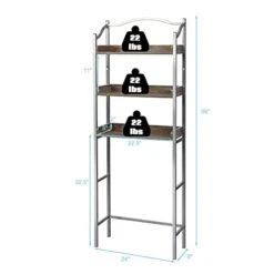 Giantex Over-The-Toilet Spacesaver 3-Tier W/Adjustable Shelves And Sturdy Metal, Easy Assembly Freestanding Bathroom Rack For Essentials Bathroom Storage Organizer Rack (Sliver) -Moen Shop 31dn2ercKXL