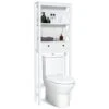 Over The Toilet Storage Cabinet, 65''Over The Toilet Storage Cabinet With Adjustable Bottom Bar, 2 Open Shelves, 2 Drawers, Anti-tip Devices, Freestanding Above Toilet Storage Cabinet (White) -Moen Shop 31gVhBf519L