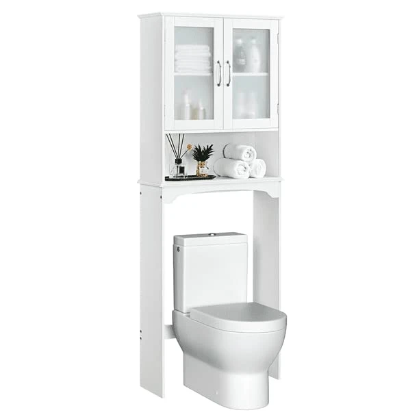 FARMAHAR 3 Layer Bathroom Shelf, Bathroom Storage Cabinet, Above Toilet Storage Cabinet, Above Toilet Bathroom Shelf, White 4 FARMAHAR 3 Layer Bathroom Shelf, Bathroom Storage Cabinet, Above Toilet Storage Cabinet, Above Toilet Bathroom Shelf, White - Image 2