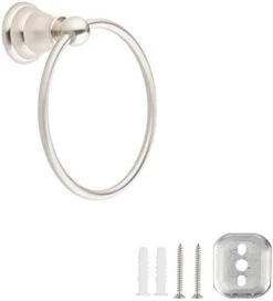 Amazon Basics Modern Towel Ring, 6.3-inch Diameter, Satin Nickel -Moen Shop 31hBjl3AoL. AC