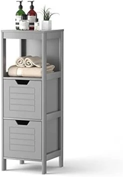 Hysache Bathroom Floor Cabinet, Standing Storage Cabinet With 2 Adjustable Drawers, Open Shelf, Multifunctional Side Organizer Unit For Bathroom, Living Room, Small Spaces (Coffee) -Moen Shop 31ilBJws44L. AC