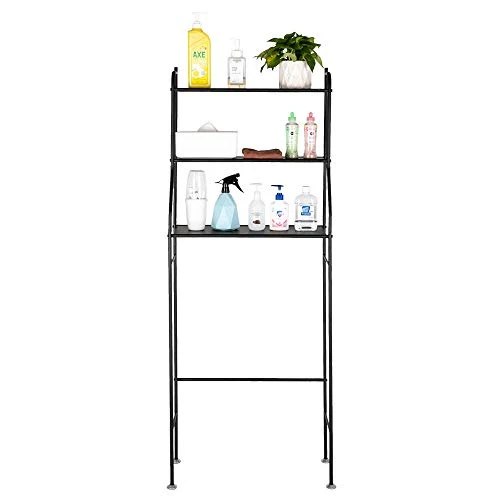NAJER 3-Tier Bathroom Shelf Organizer, Space Saver Over The Toilet Storage, Bathroom Corner Stand, Black 5 NAJER 3-Tier Bathroom Shelf Organizer, Space Saver Over The Toilet Storage, Bathroom Corner Stand, Black - Image 3