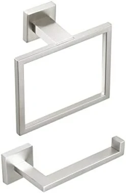 KES Gold Bathroom Hardware Set 2 Pieces, Toilet Paper Holder And Towel Ring Square Wall Mount, SUS304 Stainless Steel Brushed Gold, LA225BZ-22 -Moen Shop 31k5avpQYEL. AC