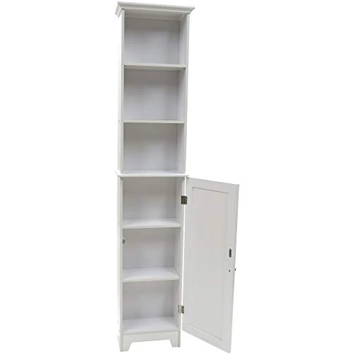 Redmon Shaker Style Tall Floor Shelf With Lower Cabinet, White 5 Redmon Shaker Style Tall Floor Shelf With Lower Cabinet, White - Image 3