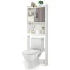 Tangkula Over The Toilet Storage Cabinet, Freestanding Tall Bathroom Organizer With Open Storage Shelves And Enclosed Storage Cabinet, Versatile Space Saver For Bathroom Toilet Laundry Room (White) -Moen Shop 31mLiZ8yWDL