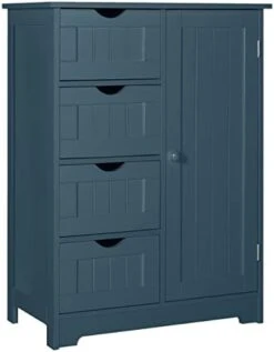 MUPATER Small Bathroom Storage Cabinet Bamboo With 4 Drawers And 1 Cupboard, Freestanding Compact Floor Towel Cabinet Bamboo For Bathroom, Laundry Room, Entryway And Bedroom, Natural -Moen Shop 31nto82N5oL. AC