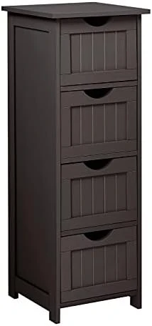 VINGLI Bathroom Cabinet 4 Drawers Storage Organizer Freestanding Bathroom Floor Cabinet Side Corner Storage For Bathroom Livng Room Kitchen Office Grey 12" X 12" X 32" 8 VINGLI Bathroom Cabinet 4 Drawers Storage Organizer Freestanding Bathroom Floor Cabinet Side Corner Storage For Bathroom Livng Room Kitchen Office Grey 12" X 12" X 32" - Image 6