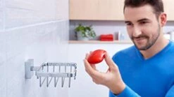 Tesa UK 40241-00000-00 Ekkro Soap Basket, High Shine Chrome-Plated Metal, Self-Adhesive, Square -Moen Shop 31pbw4ayZYL