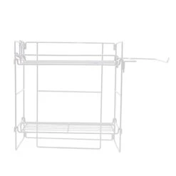 Storage Shelf Over The Toilet, Bathroom Shelves, 2-Tier Ventilation And Drainage With Hooks For Home (White)