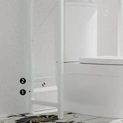 Gyfimoie Over The Toilet Storage Shelf, 3-Tier Metal Bathroom Organizer Rack, Modern Freestanding Space Saver With Adjustable Bottom Bar,4 Hooks & Paper Holder For Laundry Bathroom Balcony 10 Gyfimoie Over The Toilet Storage Shelf, 3-Tier Metal Bathroom Organizer Rack, Modern Freestanding Space Saver With Adjustable Bottom Bar,4 Hooks & Paper Holder For Laundry Bathroom Balcony -Moen Shop 31s1h7IY8SL