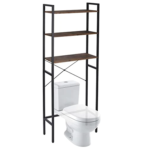ZENY Over-The-Toilet Storage Rack, 3 -Tier Freestanding Bathroom Organizer, Space-Saving Bathroom Shelf Over Toilet Rack, Brown 3 ZENY Over-The-Toilet Storage Rack, 3 -Tier Freestanding Bathroom Organizer, Space-Saving Bathroom Shelf Over Toilet Rack, Brown