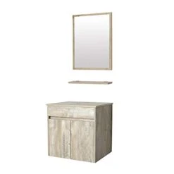Eclife 24” Bathroom Vanity Cabinet Wall Mounted Natural Cabinet Two Doors Pedestal Cabinet Vanity Set With Mirror (Single Cabinet Only) -Moen Shop 31tDNAoqqNL