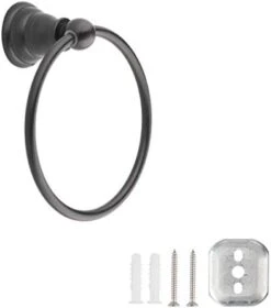 Amazon Basics Modern Towel Ring, 6.3-inch Diameter, Satin Nickel -Moen Shop 31uKtC30eLL. AC