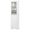 Spirich Home Freestanding Storage Cabinet With Three Tier Shelves, Tall Slim Cabinet, Free Standing Linen Tower, White -Moen Shop 31ujyxWUrXL