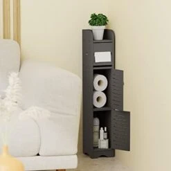 GAKOV Small Bathroom Storage Cabinet, Toilet Paper Organizer For Small Space Corner And Small Bathroom Organizer, 4-Tier Bathroom Organizer (Dark Grey) -Moen Shop 31vZuDGwZOL. AC