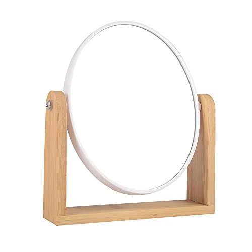 LOTIKO Makeup Mirror With Natural Bamboo Stand, 1X/3X Magnification Double Sided 360 Degree Swivel Magnifying Mirror,Vanity Table,Office Desk,Room Decor, Beauty Gifts(Oval) 3 LOTIKO Makeup Mirror With Natural Bamboo Stand, 1X/3X Magnification Double Sided 360 Degree Swivel Magnifying Mirror,Vanity Table,Office Desk,Room Decor, Beauty Gifts(Oval)