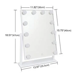 QYzblbang LED Vanity Mirror With Lights Hollywood Light Up Makeup Mirror For Desk, Lighted Smart Mirror With Touch Lights,3Color Dimmable Personal Makeup Mirror With 12 Bulbs For Bedroom 360°Rotation -Moen Shop 31vuCWVpKhL