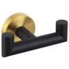 Angle Simple Double Towel Hook Black & Gold, Stainless Steel Bathroom Towel Holder, Hand Towel Hanger For Wall -Moen Shop 31wjL6c4PYL