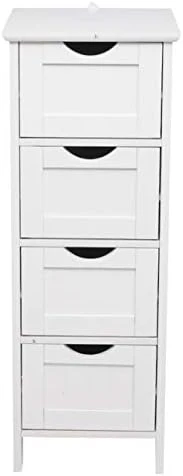 Home Furnishing Plaza Single Door Bathroom Storage Cabinet With 4 Drawers White Floor Cabinet Multifunctional Bathroom Storage Organizer Rack Stand 8 Home Furnishing Plaza Single Door Bathroom Storage Cabinet With 4 Drawers White Floor Cabinet Multifunctional Bathroom Storage Organizer Rack Stand - Image 6