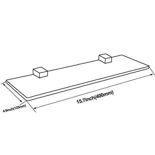 XVL 15-Inch Bathroom Glass Shelf Brushed GS3002L 4 XVL 15-Inch Bathroom Glass Shelf Brushed GS3002L - Image 2