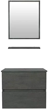 Eclife 24” Bathroom Vanity Cabinet Wall Mounted Natural Cabinet Two Drawers Pedestal Cabinet Vanity Set With Mirror (Single Cabinet Only) 10 Eclife 24” Bathroom Vanity Cabinet Wall Mounted Natural Cabinet Two Drawers Pedestal Cabinet Vanity Set With Mirror (Single Cabinet Only) - Image 8