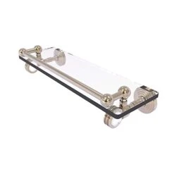 Allied Brass PG-1D-16-GAL Pacific Grove Collection 16 Inch Gallery Dotted Accents Glass Shelf, Antique Pewter