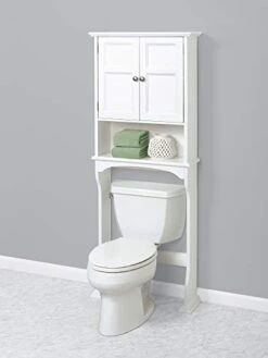 Zenna Home Collette Over The Toilet Bathroom Spacesaver, Bath-Storage Shelves, White