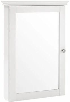 Crosley Furniture Lydia Mirrored Bathroom Wall Cabinet, White