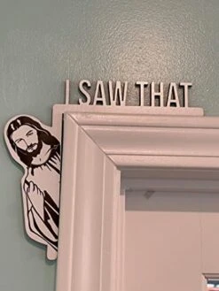 Jesus Door Frame I Saw That Jesus Sign I Saw Jesus Door Sit Decoration Christian Home Door Corner Decoration, Mirror Cabinet Chair Drawer Furniture -Moen Shop 41 Yhke6tYL. AC