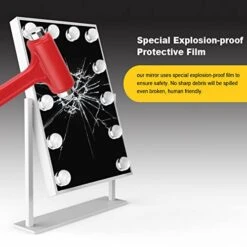 QYzblbang LED Vanity Mirror With Lights Hollywood Light Up Makeup Mirror For Desk, Lighted Smart Mirror With Touch Lights,3Color Dimmable Personal Makeup Mirror With 12 Bulbs For Bedroom 360°Rotation -Moen Shop 4104JmiP9IL