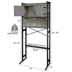 Stephan Roberts Washer Or Over The Toilet Storage Cabinet W/Height Adjustable Shelf Laundry Room/Bathroom Organizer, 2-Door Freestanding Rack Space Saver, Grey -Moen Shop 410bRe0fdhL