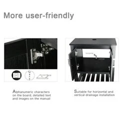 Eclife 24" Modern Bathroom Vanity Cabinet Set Stand Pedestal Storage Cabinet, Two Doors With Mirror (Single Cabinet Only) -Moen Shop 4119ZBI7vBL