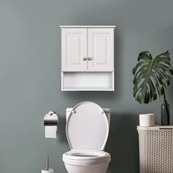 Design House Wyndham Bathroom Wall Cabinet 2-Door, 1-Shelf, 22 X 26, White -Moen Shop 411puxOjkaL