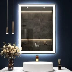 Benime 24×32 Inch LED Backlit Mirror Bathroom, 2023 Upgraded Brightness Dimmable LED Mirror For Bathroom With Anti-Fog, Stepless Colors, Smart Vanity Bathroom Mirror With Lights, Light Mirror For Gift 31 Benime 24×32 Inch LED Backlit Mirror Bathroom, 2023 Upgraded Brightness Dimmable LED Mirror For Bathroom With Anti-Fog, Stepless Colors, Smart Vanity Bathroom Mirror With Lights, Light Mirror For Gift -Moen Shop 412rtisNTdL. AC